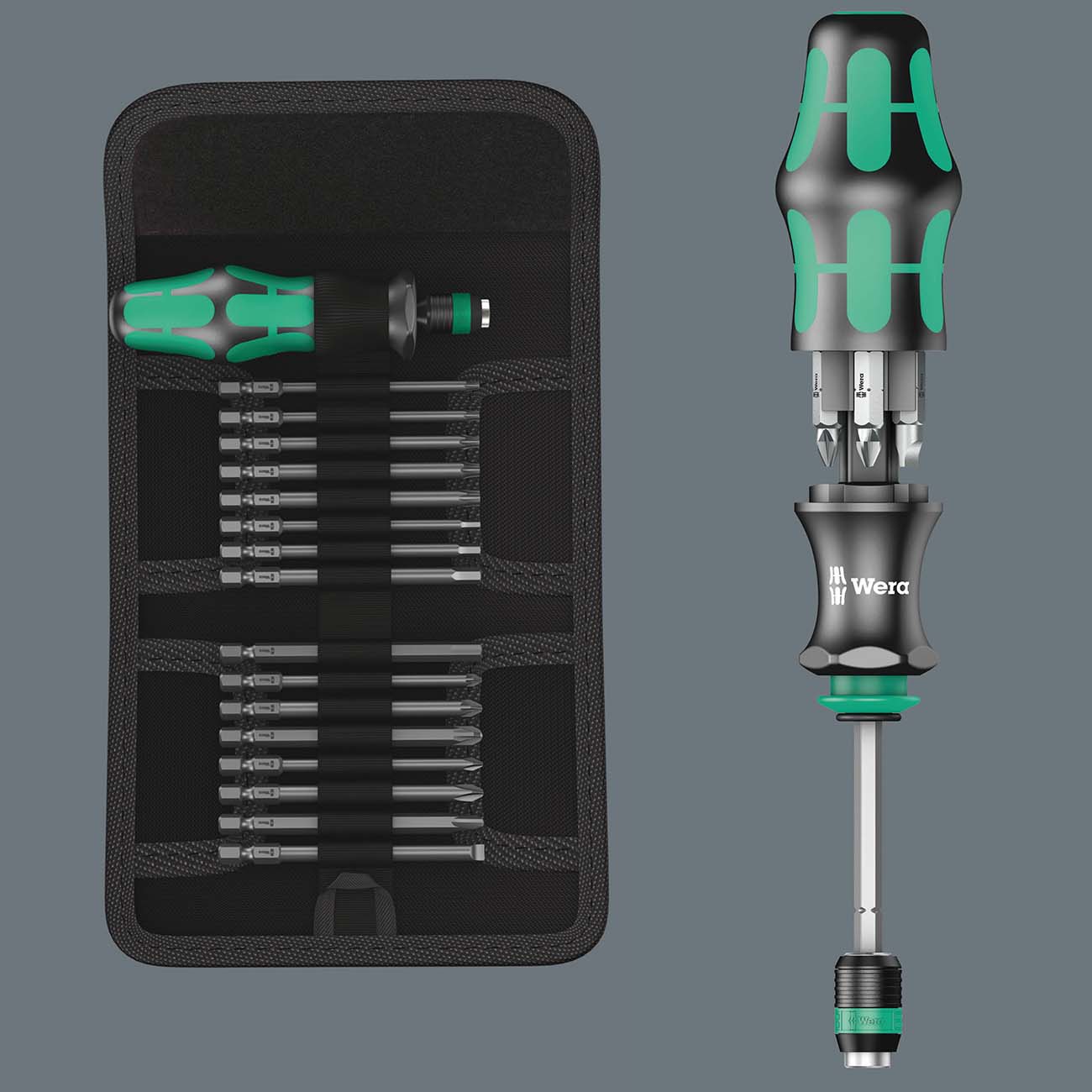 Wera - 5059297001 Kraftform Kompakt 62 Bitholding Screwdriver and Pouch Set, 33-Pieces