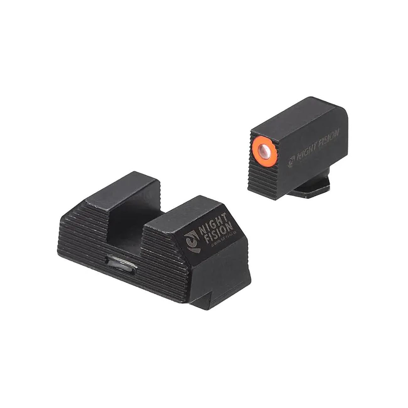 Night Fision Costa Ludus Night Sight Set Compatible with Glock 42/43/43x/43XMOS - Orange Front Ring, Rear Sight with Horizontal Tritium Bar