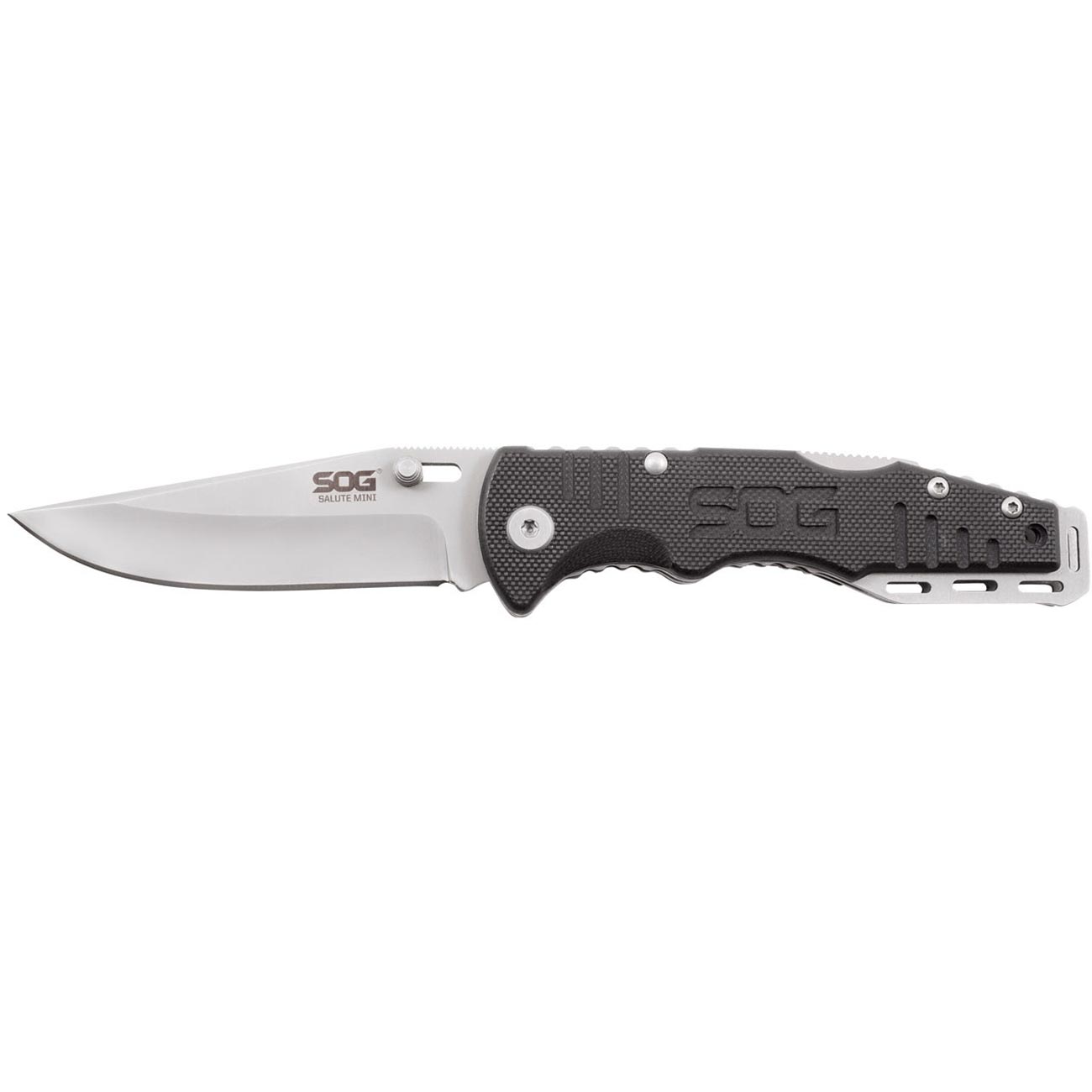 SOG Salute Mini Tactical Knife- EDC Folding Pocket Knife with 3.1 Inch Blade, Adjustable Thumb Stud and Low Carry Bayonet Clip, Bead Blasted (FF1001-CP)