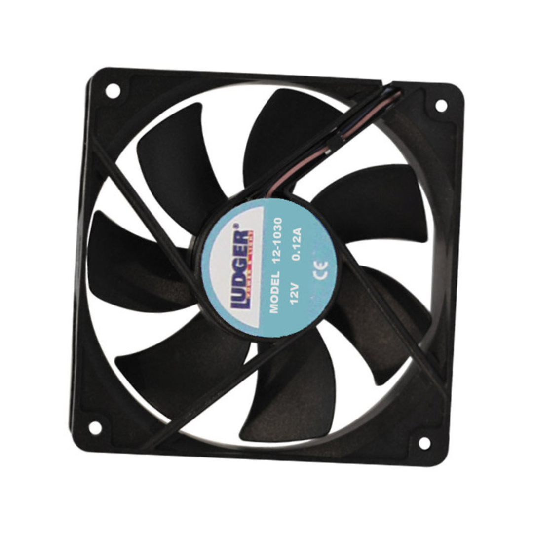 Ludger 121030 Mini 12V 3″ Square Rotary Cooling Fan – DC Ventilation Fan