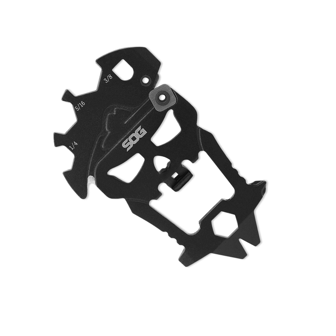 SOG MACV Everyday Carry Portable Compact Steel Keychain Tool | Hardcased Black, 12 Tools in One: Bottle Opener, Screwdrivers