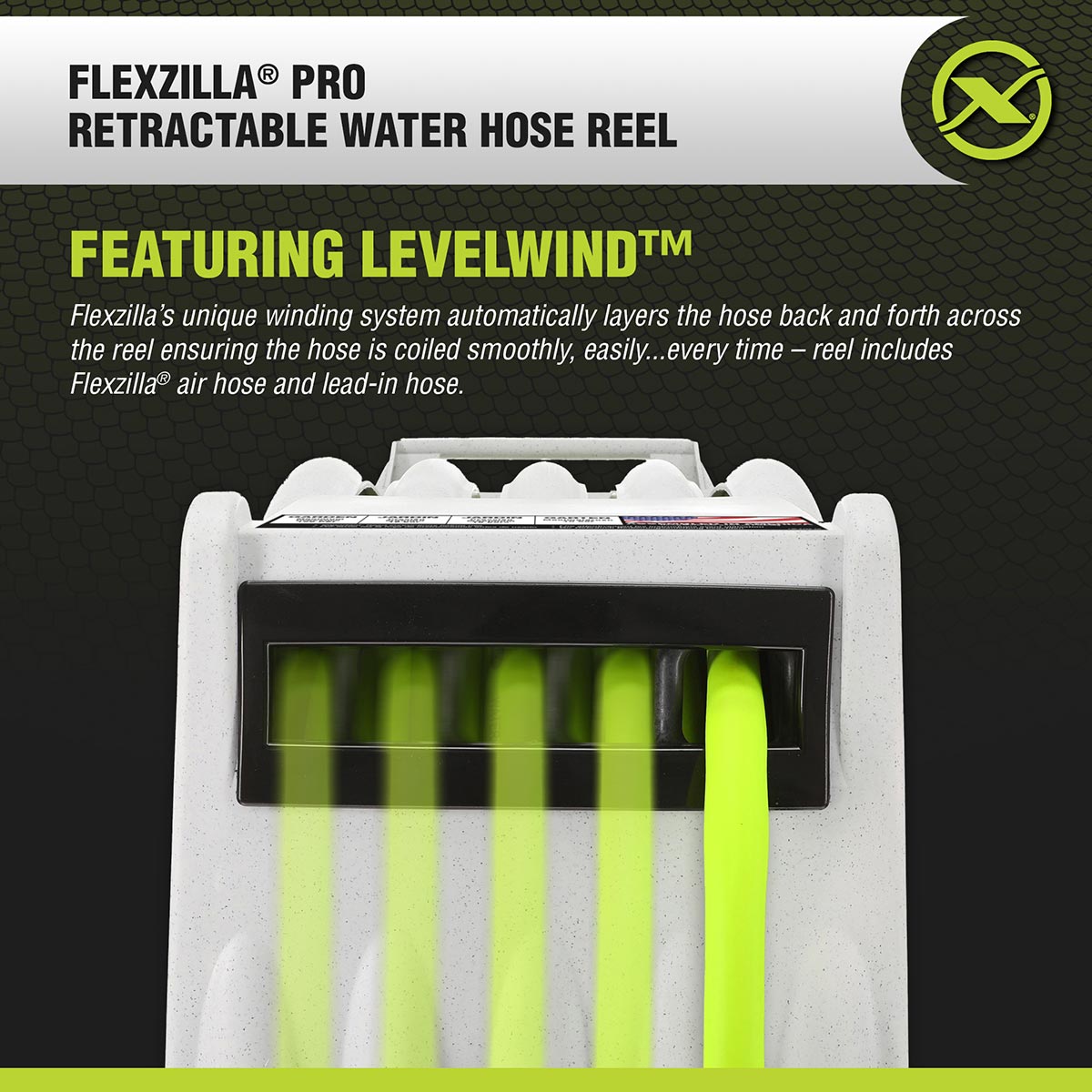 Flexzilla Pro Retractable Water Hose Reel, 1/2" x 70' - L8340FZ