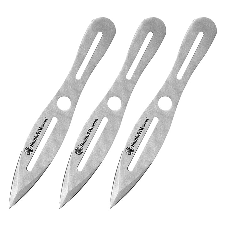 Smith & Wesson 10in Throwing Knives Set 3 Pack with Nylon Belt Sheath and Ergonomic Design for Outdoor, Recreation and Competition