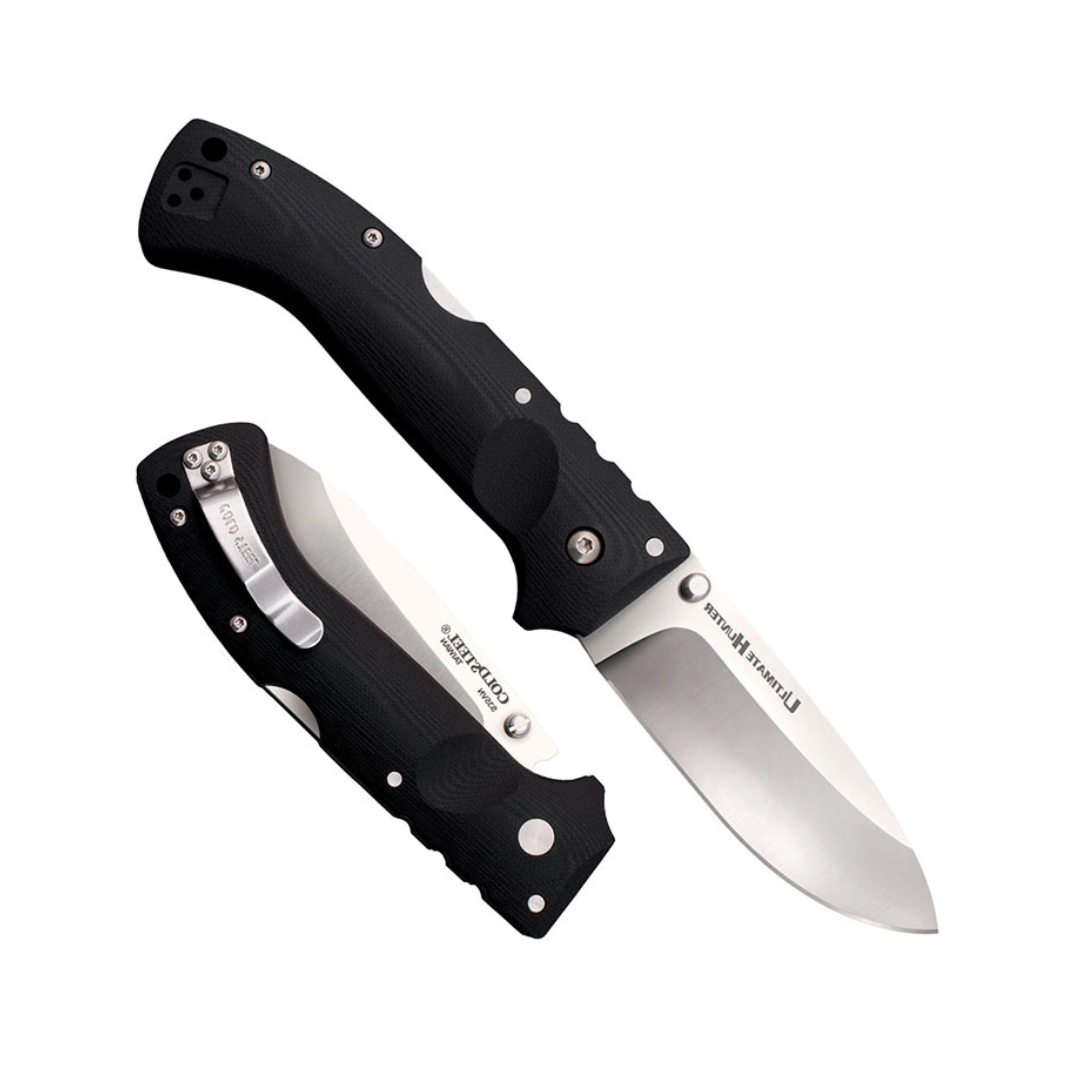 Cold Steel Ultimate Hunter 3.5" S35VN Razor-Sharp Blade 5" G-10 Easy-to-Grip Orange Handle Hunting Folding Knife with Tri-Ad Locking Mechanism