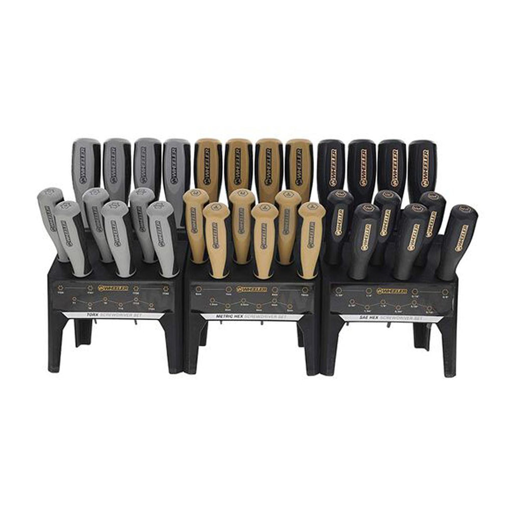 Wheeler 30 Piece SAE/Metric Hex and Torx Benchtop Screwdriver Set for Pistol Rifle Handgun Gunsmithing Rebuild and Maintenance