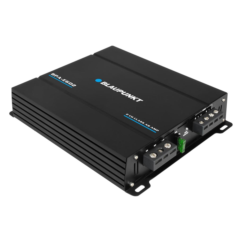 BLAUPUNKT BPA-E602 2-Channel Class AB Car Amplifier - 800W Max Power, 180W RMS Bridged - Compact Design for Crystal-Clear Audio