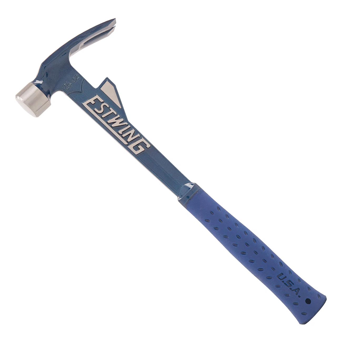 ESTWING Hammertooth Hammer - 24 oz Long Handle Straight Rip Claw with Smooth Face & Shock Reduction Grip - E6-24T