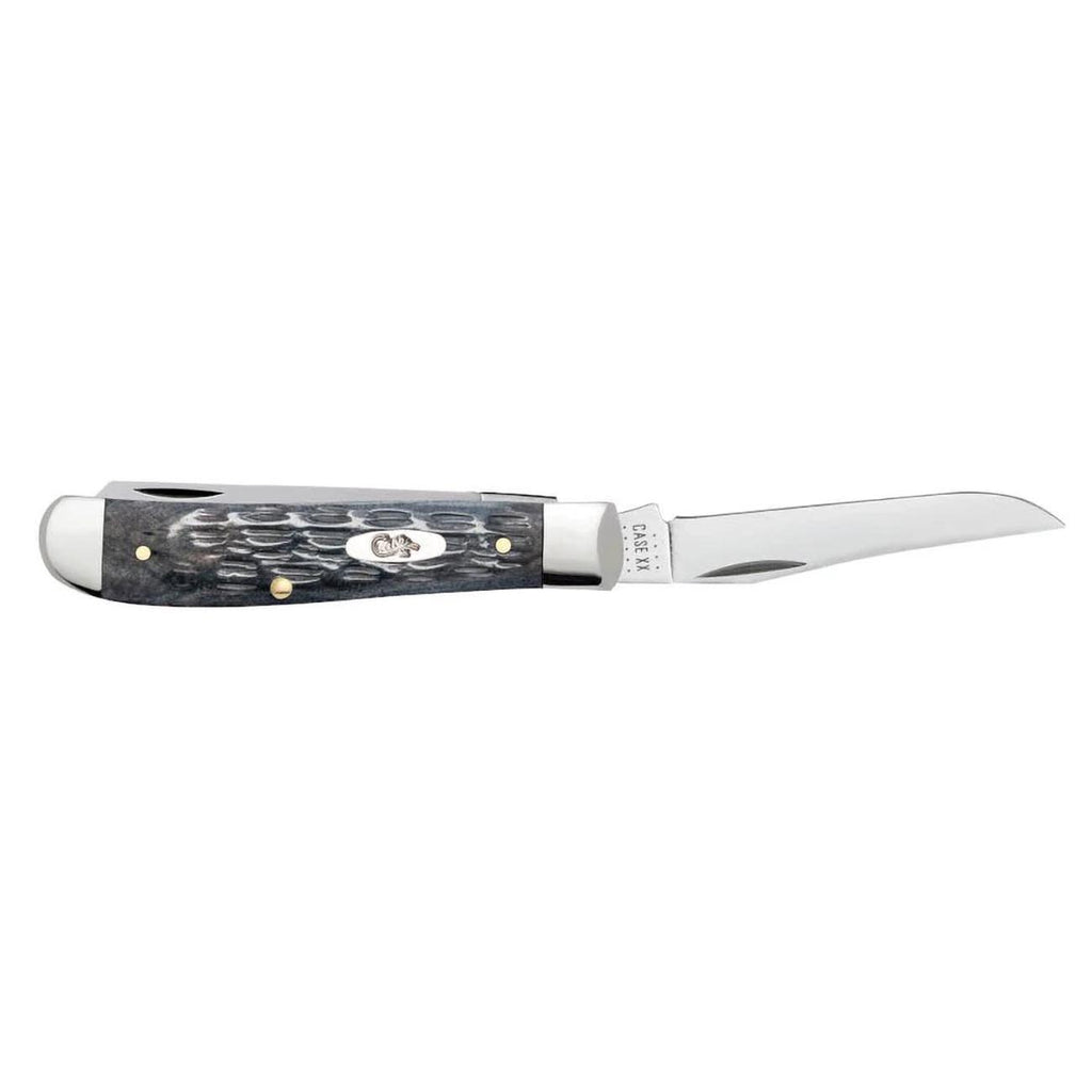 Case xx Pocket Worn Crandall Jigged Gray Bone Mini Trapper CV Steel Pocket Knife Knives, 58414