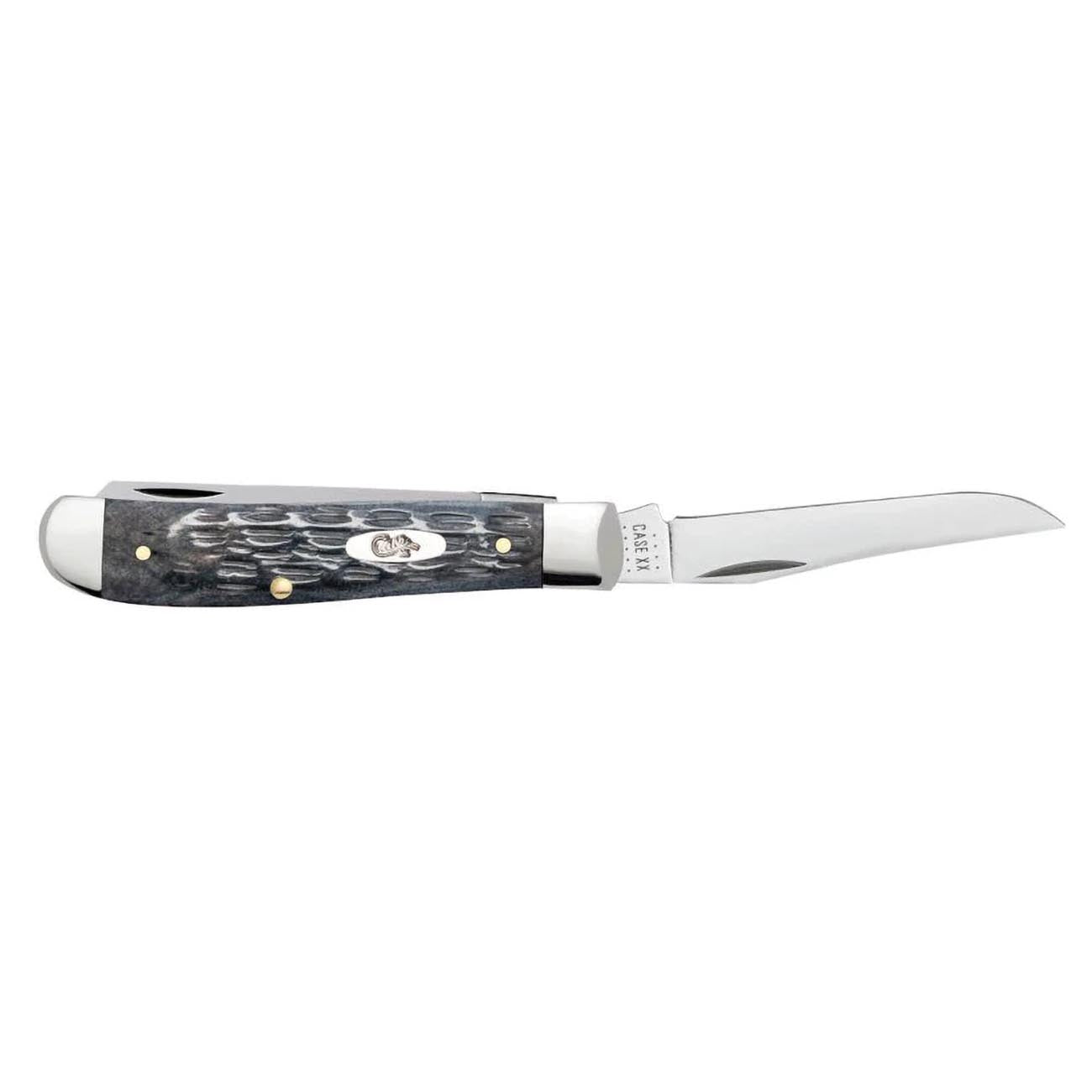 Case xx Pocket Worn Crandall Jigged Gray Bone Mini Trapper CV Steel Pocket Knife Knives, 58414