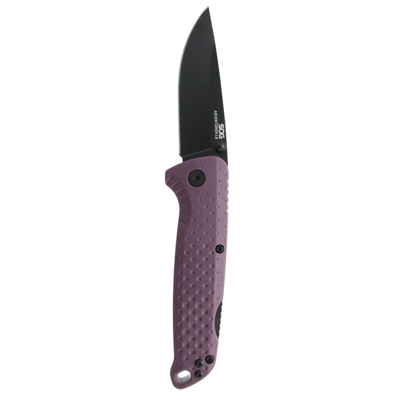 SOG Adventurer LB 3" Lightweight Portable Outdoor Folding Knife | CRYO 5CR15MOV Steel | GRN Handle | Lock-Back Mechanism, Dusk Purple/Black, Blister Pack