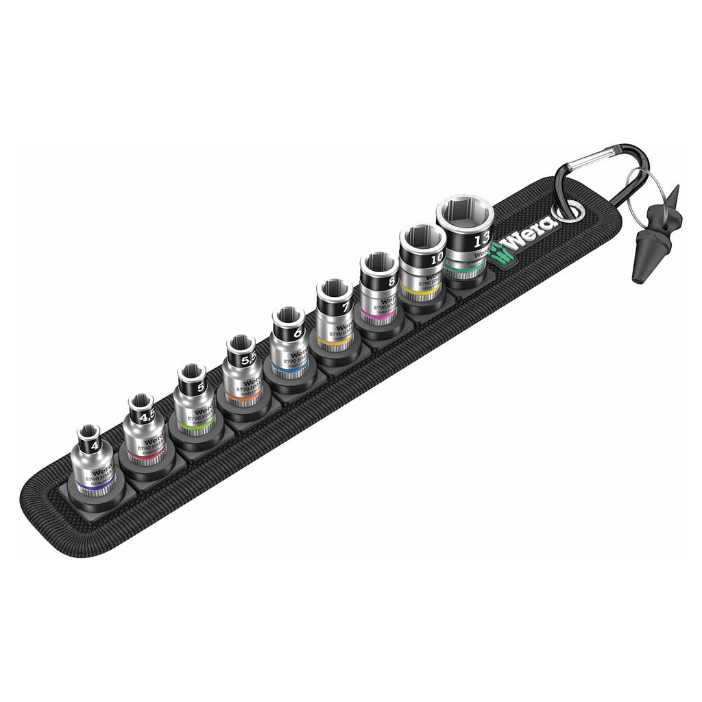 Wera Belt 1 Zyklop 1/4" Socket Belt Set with Holding Function Metric 05003880001