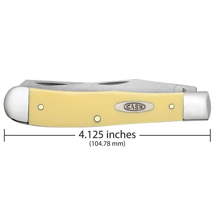 Case XX WR Pocket Knife Yellow Synthetic Trapper W/Clip (Cv) Item #30114 - (3254C Cv) - Length Closed: 4 1/8 Inches