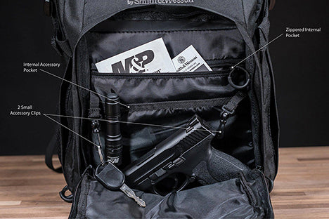 Smith & Wesson M&P Duty Series Small Backpack with Weather Resistance, Ballistic Fabric Construction and MOLLE for Hunting, Range, Travel and Sport, Black