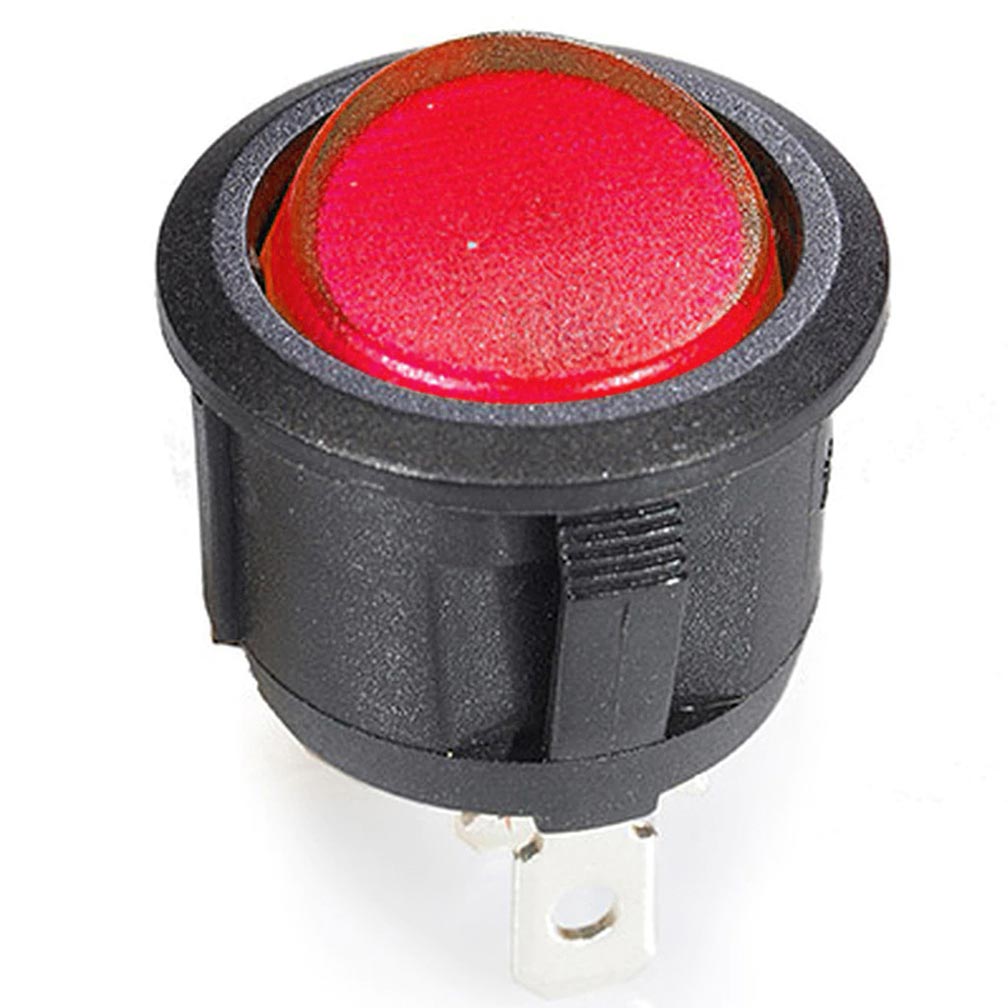 Audiopipe EC1215 Switch Round Rocker W/red Led 10 Pack