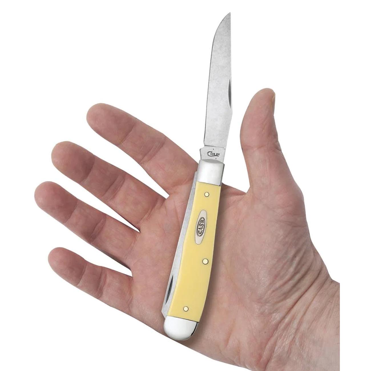 Case WR XX Pocket Knife Yellow Synthetic Trapper W/Clip Item #81091 - (3254C SS) - Length Closed: 4 1/8 Inches
