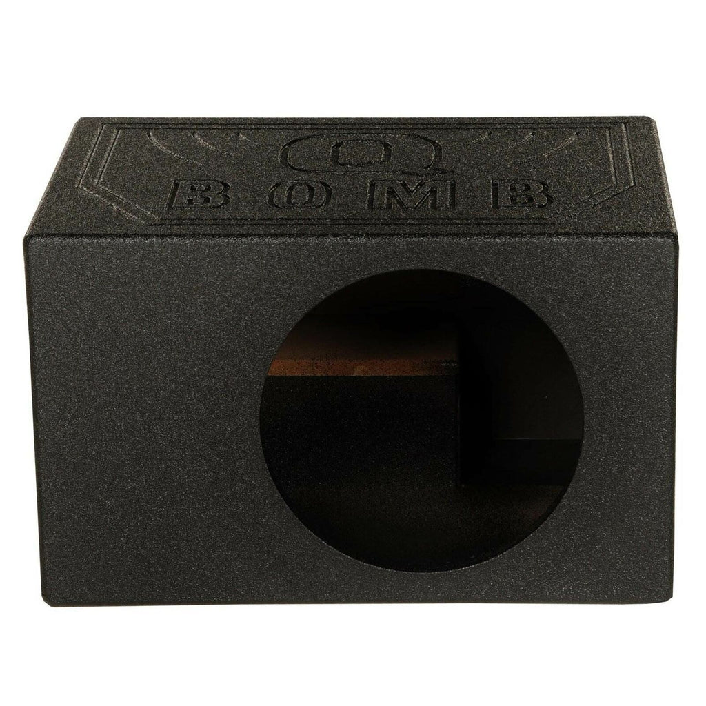 Rockville RQB8 Single 8" Side Ported Subwoofer Enclosure, Deep Bass, Bed Liner Finish, Durable MDF, for Car Audio Enthusiasts
