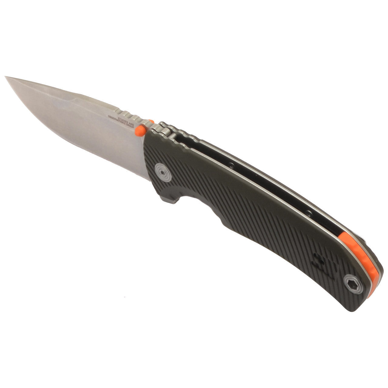 SOG Tellus FLK Daily Outdoor Full-Sized Frame Lock Folding Knife | GRN Handle | CRYO 440C Stainless Steel Blade | Reversible Pocket Clip, Olive Drab, Blister Pack