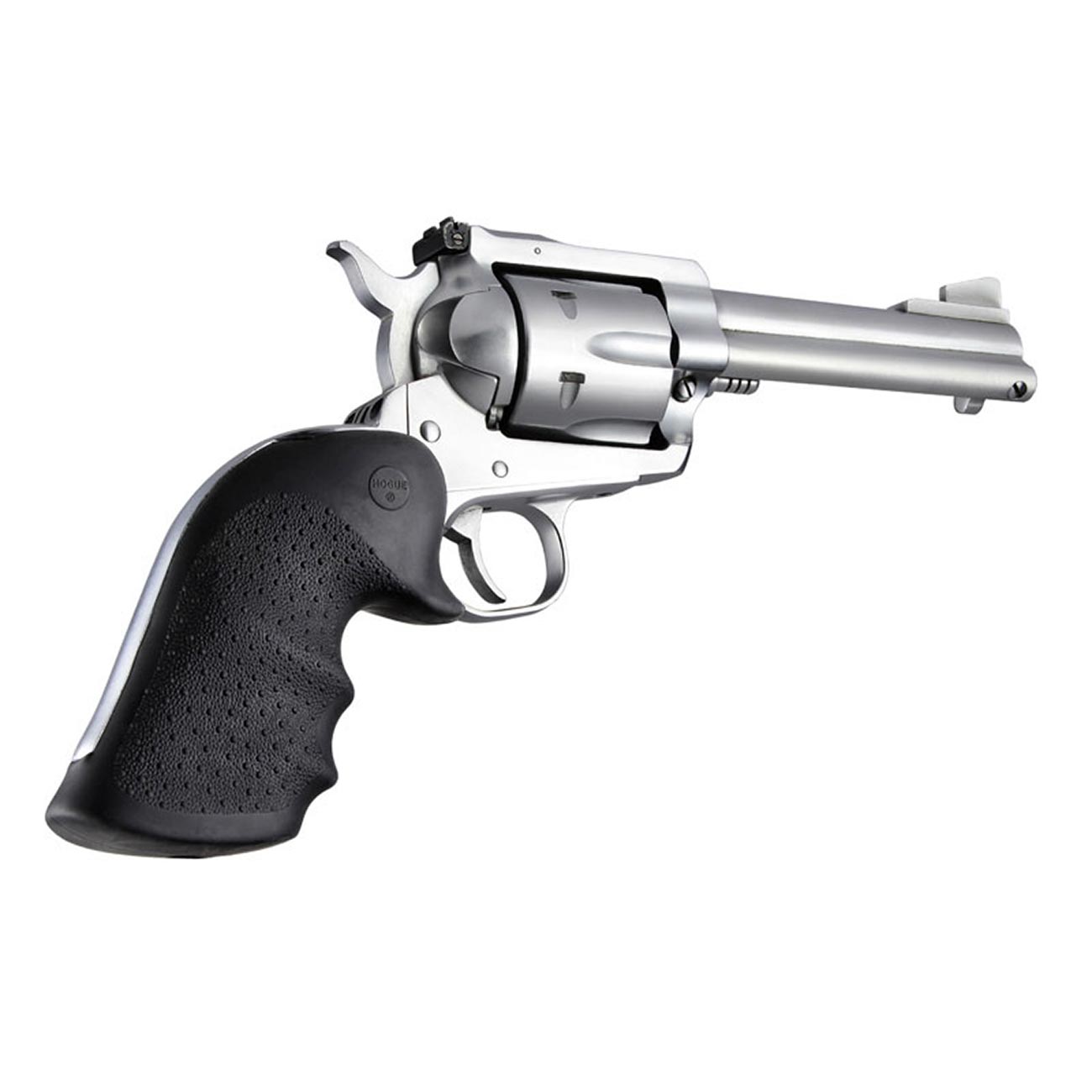Hogue Rubber Monogrip Revolver Stock with Finger Grooves for Ruger Blackhawk / Single Six, Black - 83000