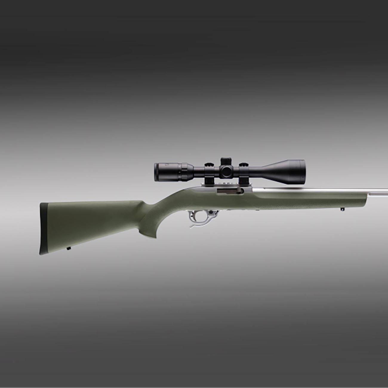 Hogue Rubber OverMolded Stock for Ruger 10/22 with .920" Diameter Barrel Channel, OD Green - 22210