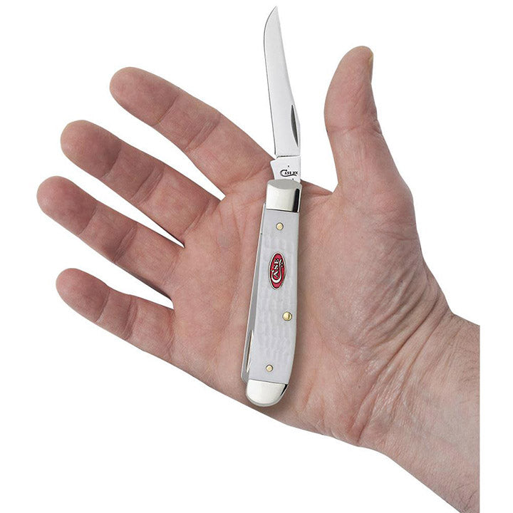 Case WR XX Pocket Knife Sparxx White Jigged Synthetic Mini Trapper Item #60186 - (6207 SS) - Length Closed: 3 1/2 Inches
