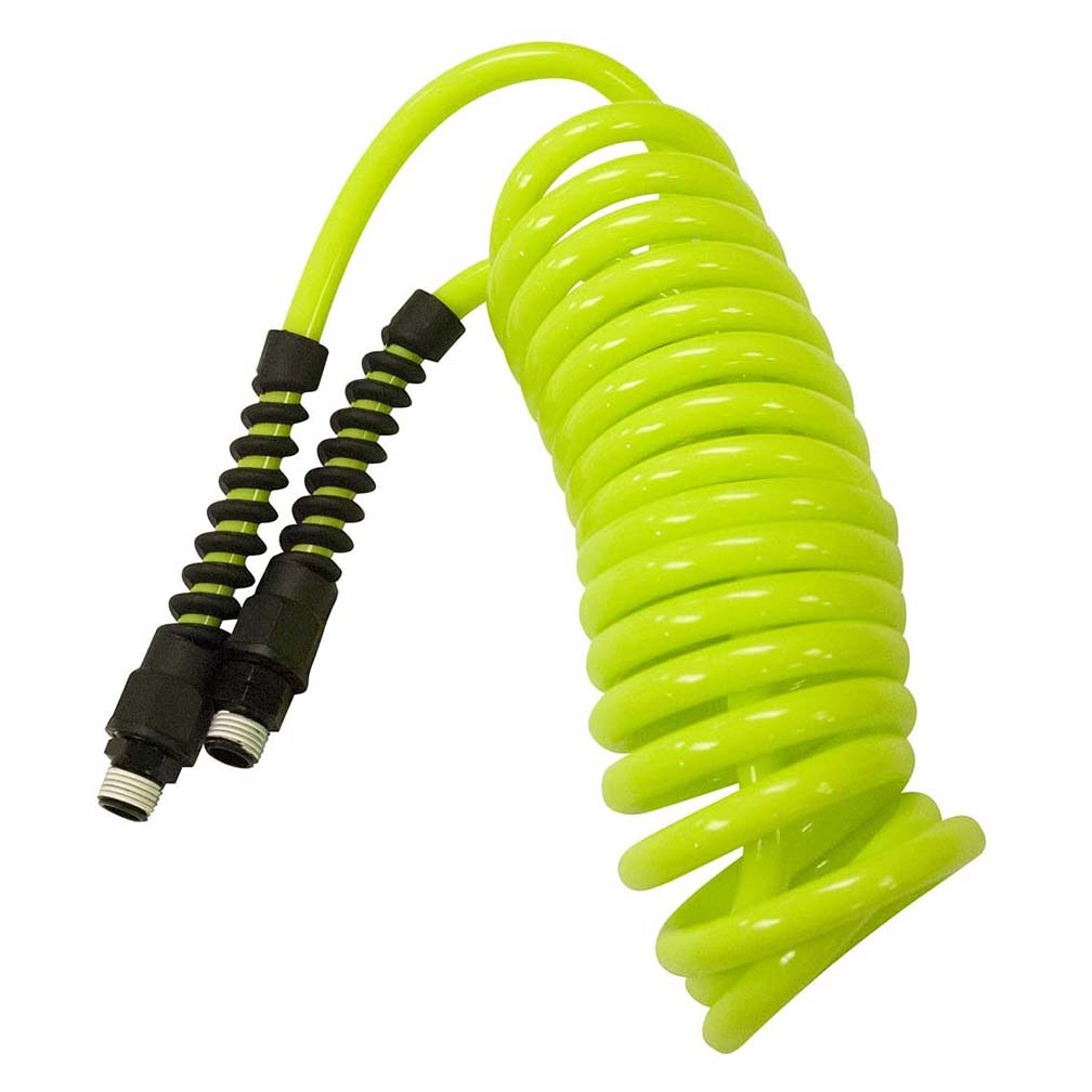 Flexzilla Polyurethane Recoil Air Hose, 1/4 in. x 10 ft., ZillaGreen - LP1410AFZ
