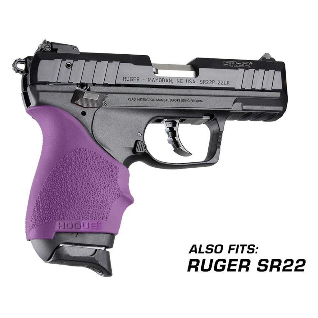 Hogue HandAll Beavertail Rubber Grip Sleeve for S&W Shield 9/40, Ruger LC9 / EC9, Purple - 18406