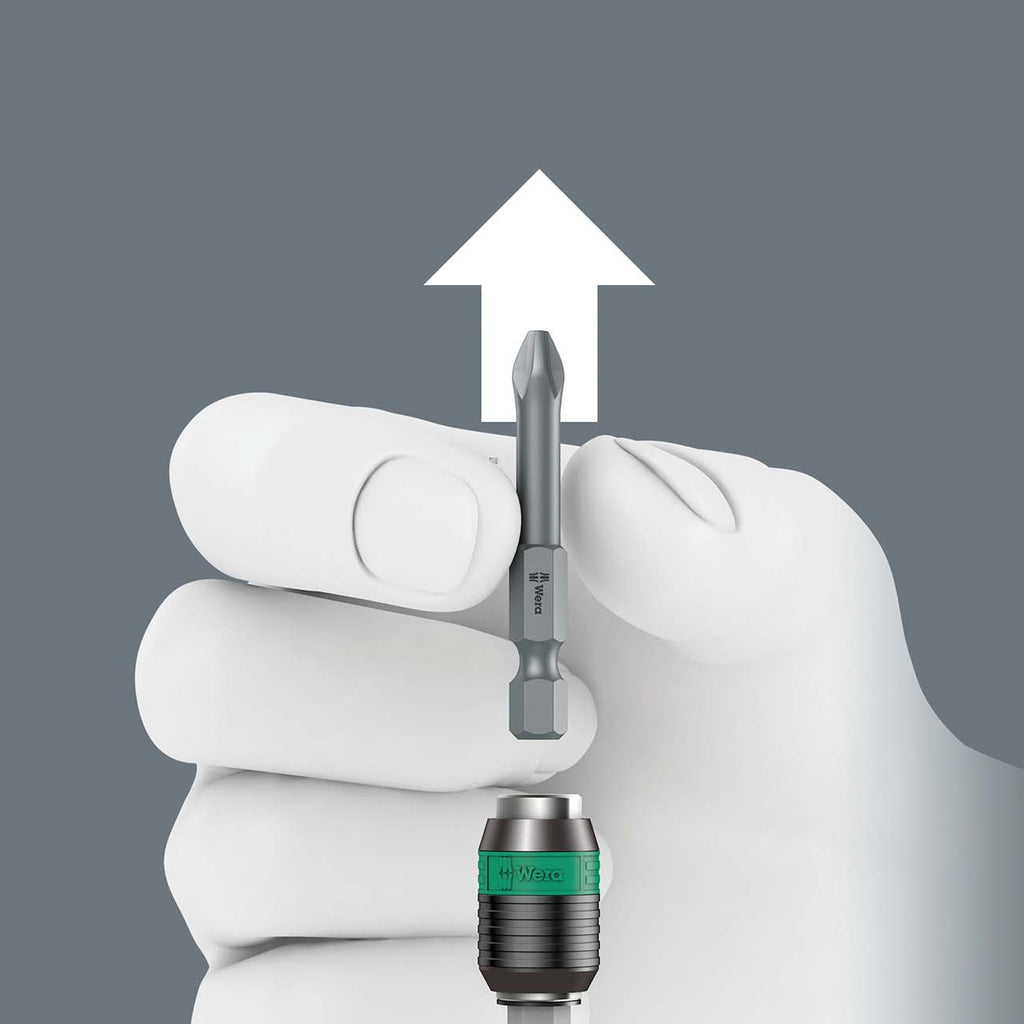 Wera - 5051272001 Kraftform 813 R Hexagon Bitholding Screwdriver, Rapidator Quick-Release Chuck, 1/4" Head, 90mm Blade Length