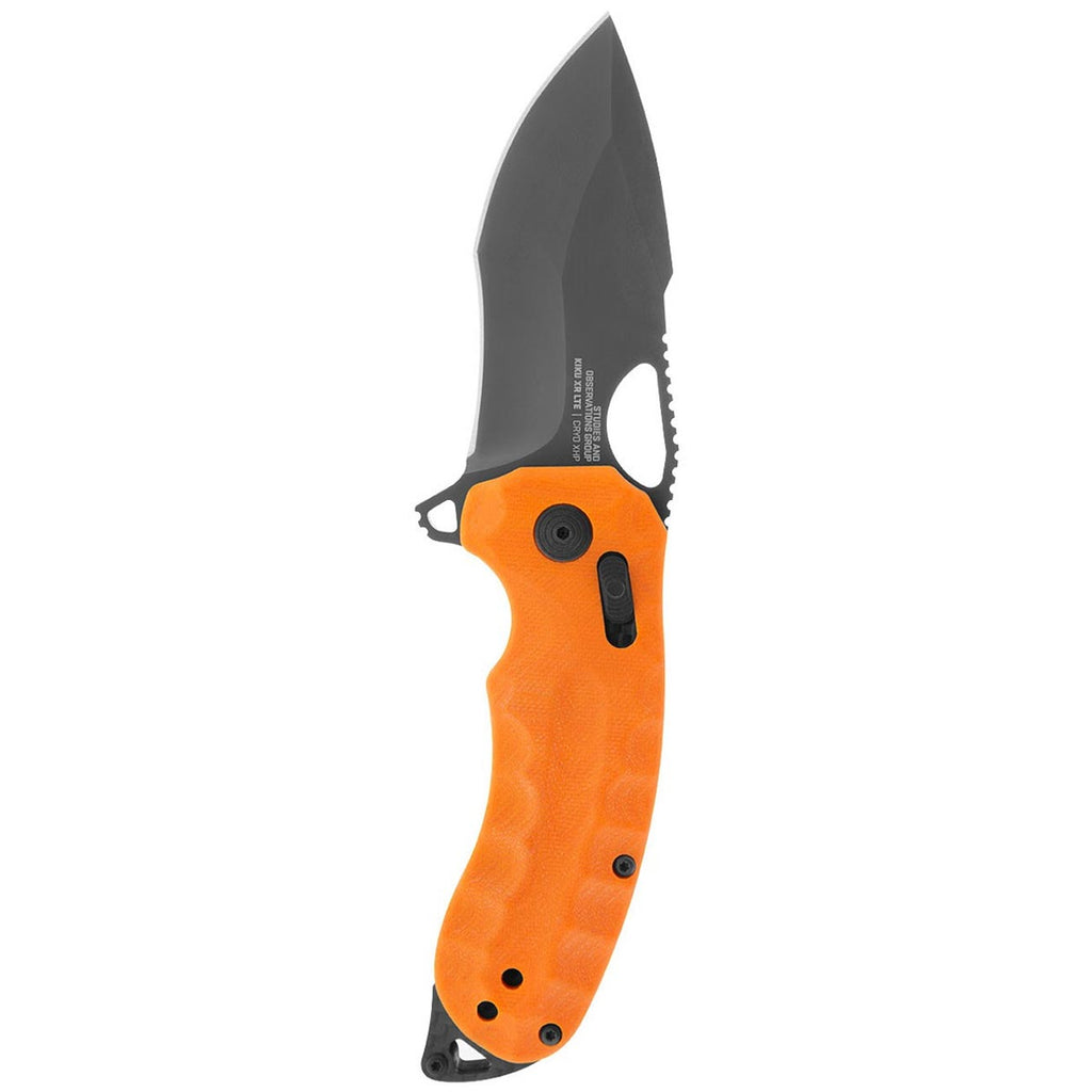 The Hair Edit SOG KIKU XR LTE Lightweight Outdoor Ambidextrous Large-Format Folding Knife | CTS XHP Steel Blade | XR Locking Mechanism, Orange G10