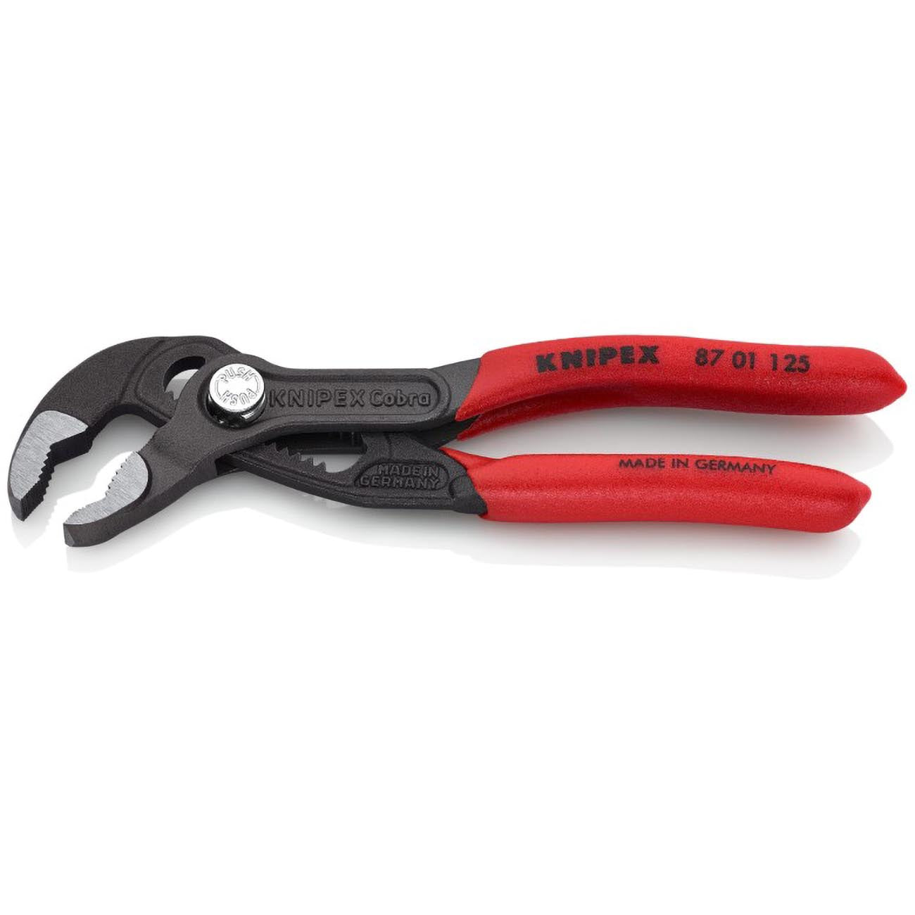 KNIPEX Tools - Cobra Water Pump Pliers (8701125), 5-Inch,Red and Silver