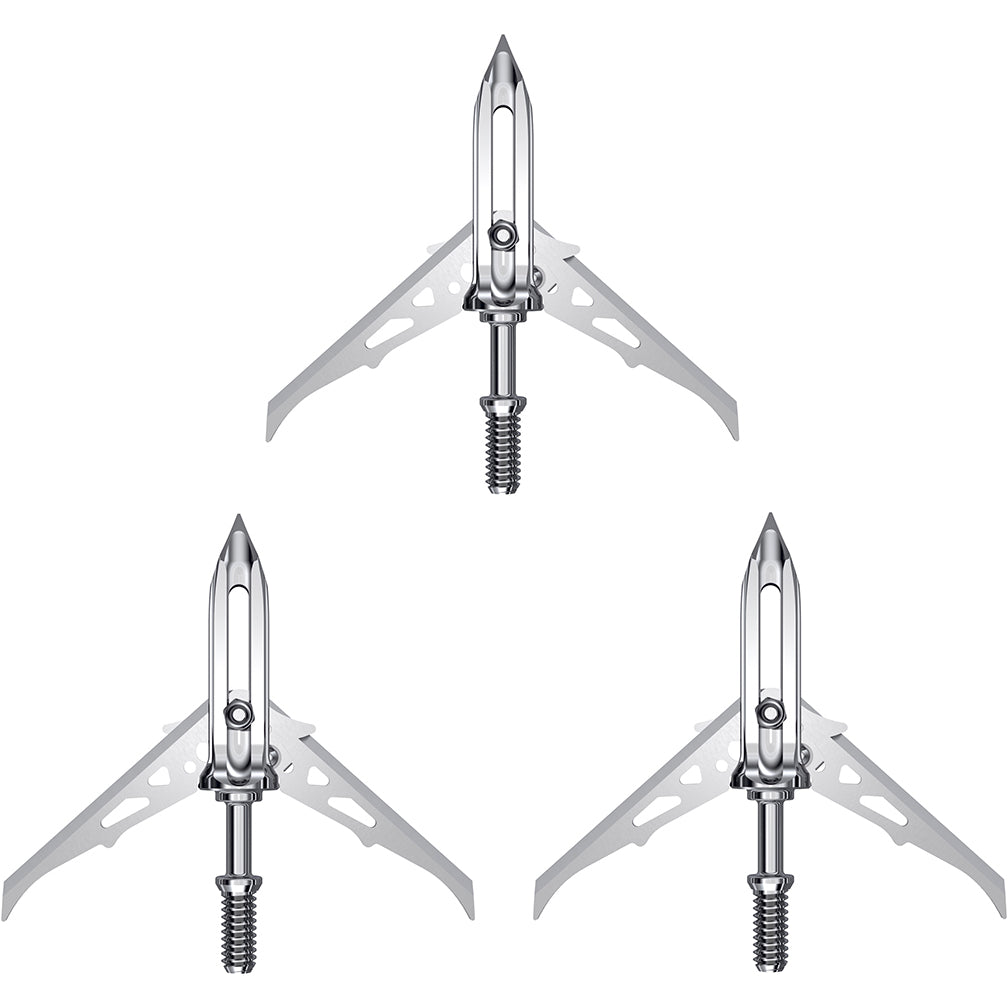 RAVIN R100 Titanium High Performance 450 FPS Rated Mechanical Broadheads 100 Grain Pack of 3, Silver