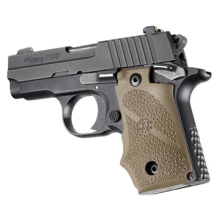 Hogue Sig P238 Grips Rbber w/Finger Grooves, Desert Tan