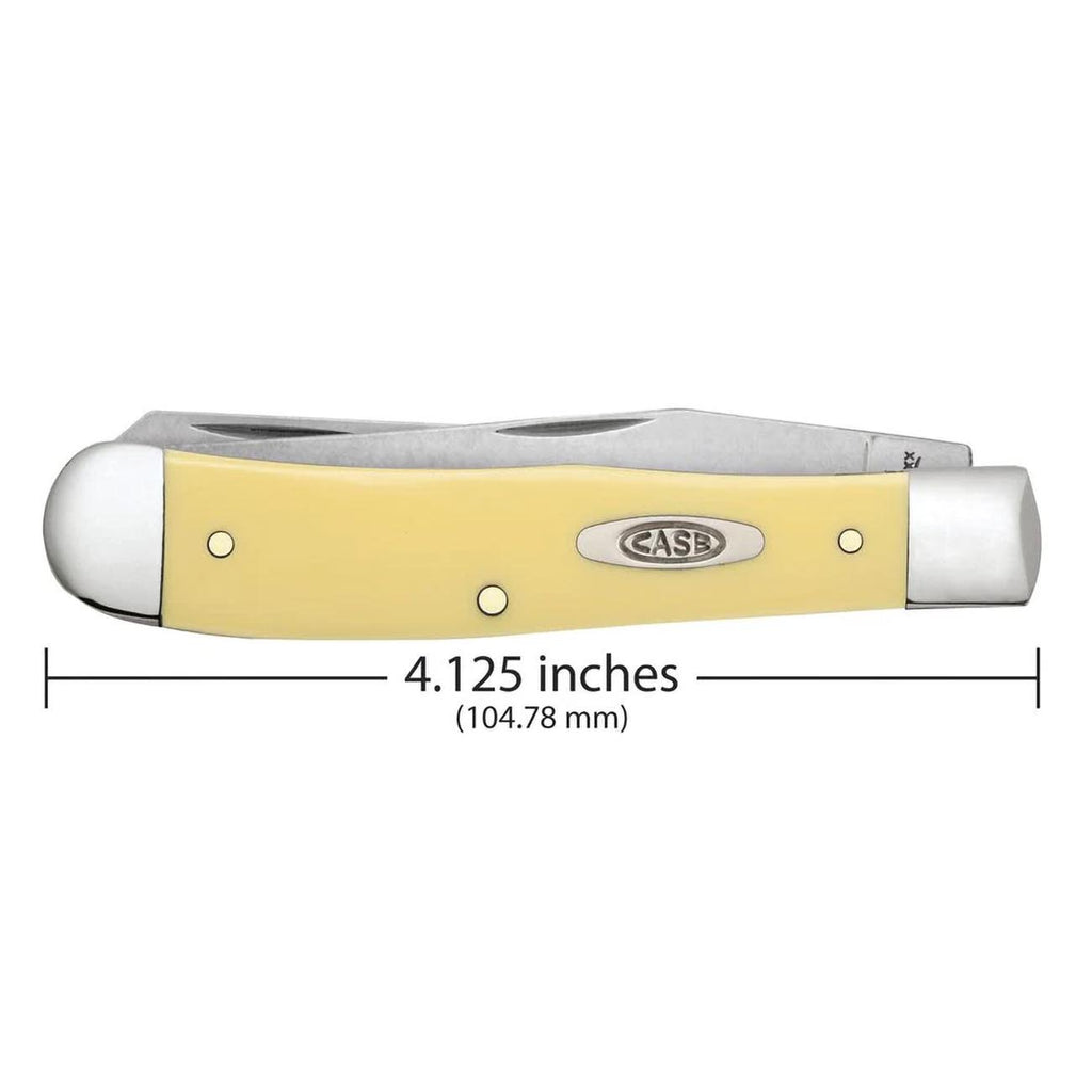 Case WR XX Pocket Knife Yellow Synthetic Trapper W/Clip Item #81091 - (3254C SS) - Length Closed: 4 1/8 Inches