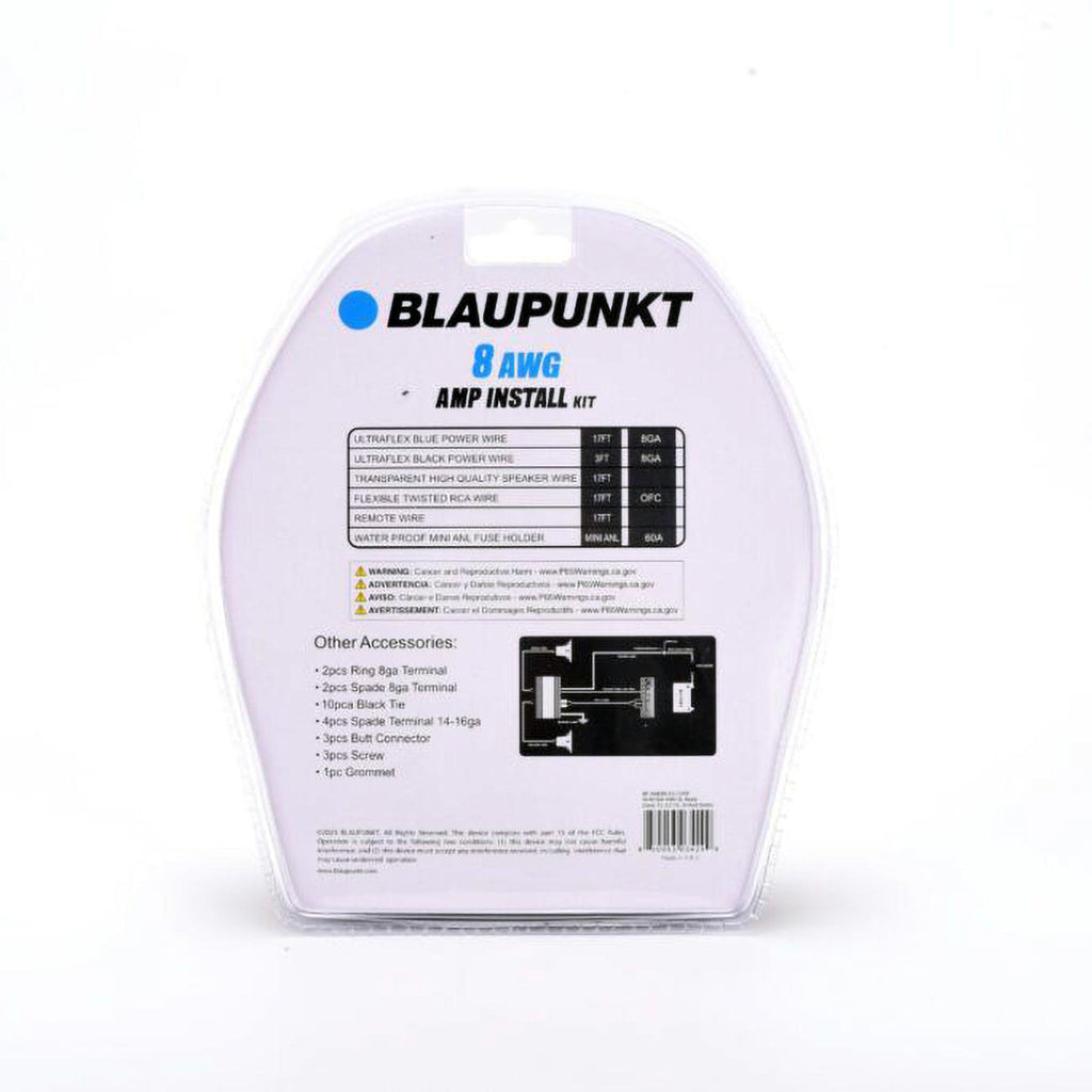 BLAUPUNKT BMK88 8 AWG Gauge Car Audio Complete Amplifier Installation Kit Elevate Your Speaker Sound System
