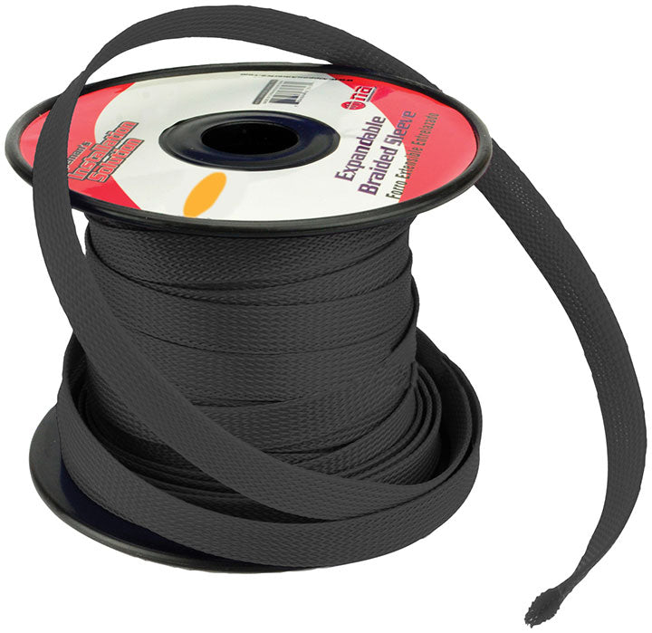 Audiopipe ISBR10M100BK Installation Solution Expandable Braided Sleeve Black 3/8