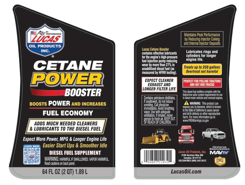 Lucas Oil 11032 Cetane Power Booster - 64 Ounces