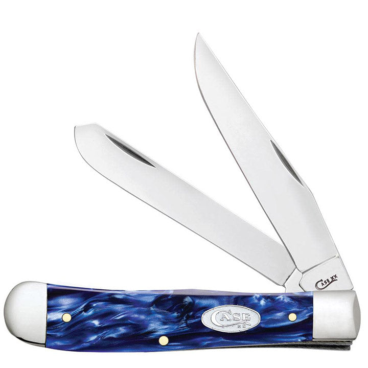 Case WR XX Pocket Knife Trapper Sparxx Blue Pearl Kirinite Item #23431 - (10254 SS) - Length Closed: 4 1/8 Inches