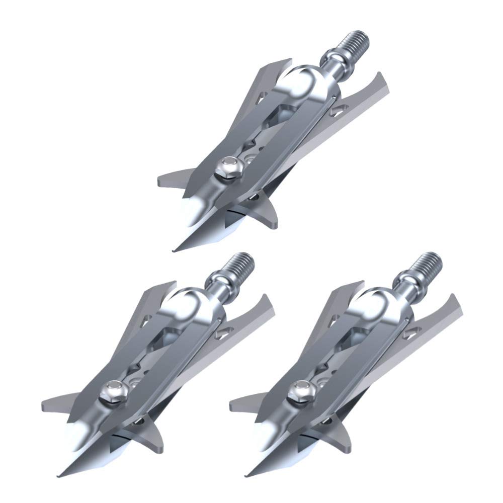 RAVIN R100 Titanium High Performance 450 FPS Rated Mechanical Broadheads 100 Grain Pack of 3, Silver