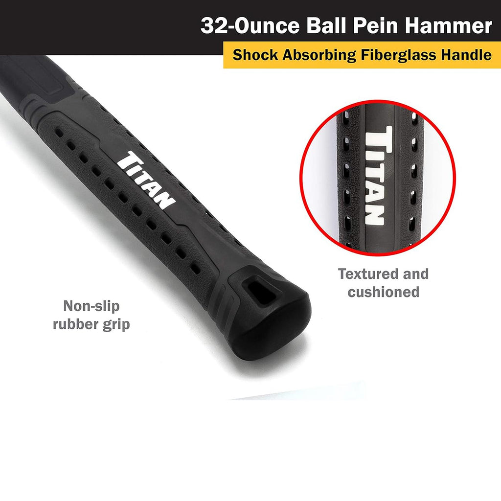 Titan 63024 32oz (2lb) Ball Peen Hammer