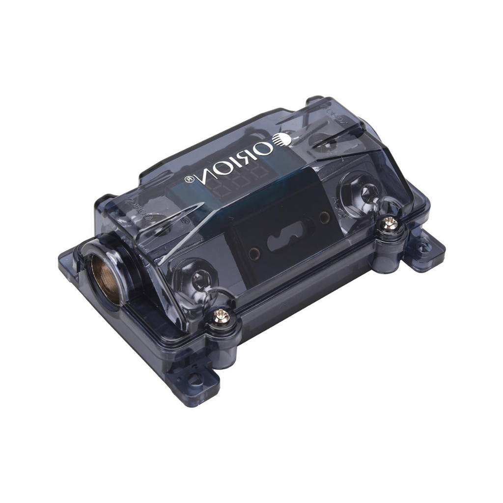 Orion XTR OWFHANL20DIGIV Digital Volt Meter Fuse Holder with Insulating Cover, 0/2 Gauge Input/Output with Adapter, ANL Fuse Holder for Car Audio Amplifier | Automotive, Marine (150A Fuses Included)