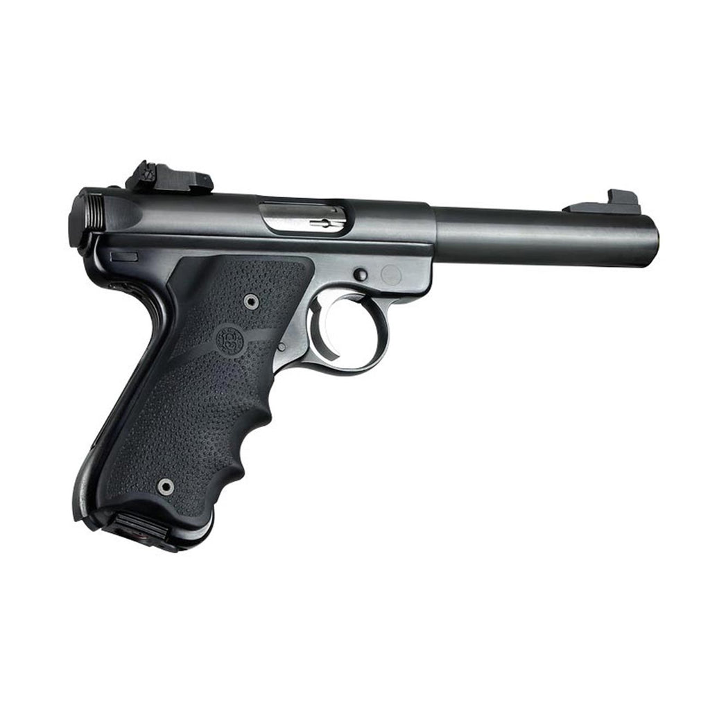 Hogue Ruger MK II/MK III Rubber Grip with Finger Grooves, Right Hand with Thumb Rest, Black - 82060