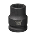 Williams JHW38426 13/16” Shallow Impact Socket – 3/4” Drive, 12 Point, High Strength Alloy Steel, Industrial Grade Socket