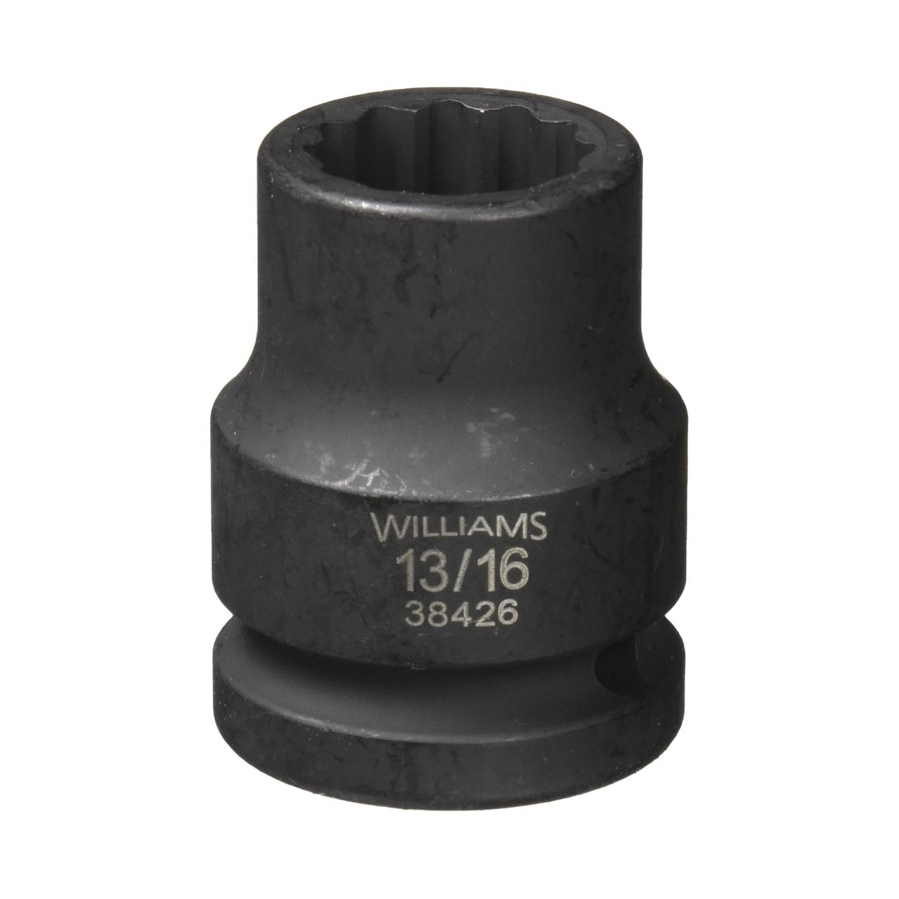 Williams JHW38426 13/16” Shallow Impact Socket – 3/4” Drive, 12 Point, High Strength Alloy Steel, Industrial Grade Socket