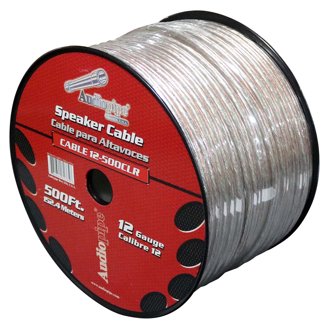 Audiopipe CABLE12500 Speaker Wire Audiopipe 12ga 500 Clear