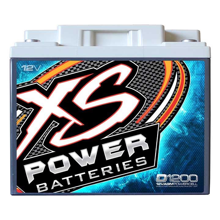 XS Power D1200 2600 Amp AGM Battery with M6 Terminal Hardware - 12 Volt 55Ah 740CA Deep Cycle AGM Powercell for UTV, Car Audio Systems - 35.30 lbs, Maintenance Free, Sealed Design