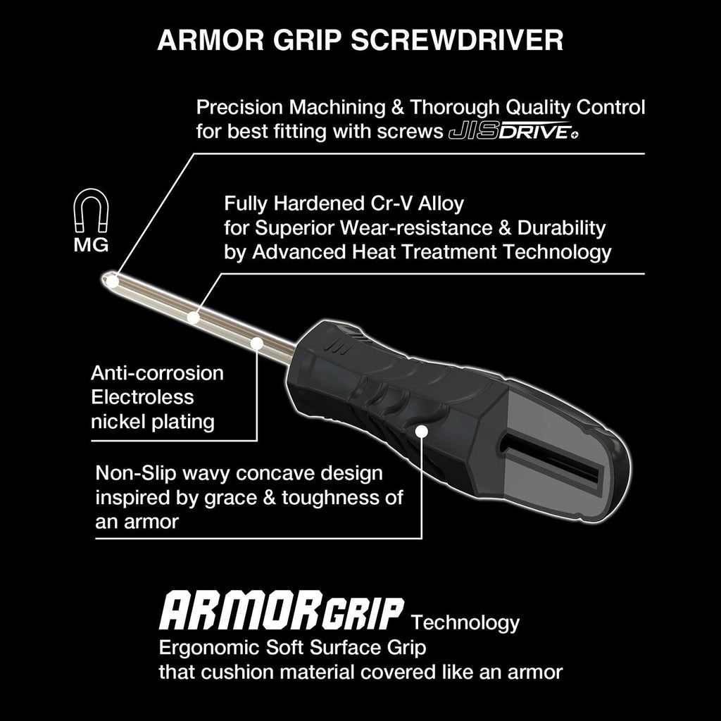 VESSEL ARMOR GRIP Screwdriver 8PC. Set (JISDRIVE) No.550A8PTU (Previous)