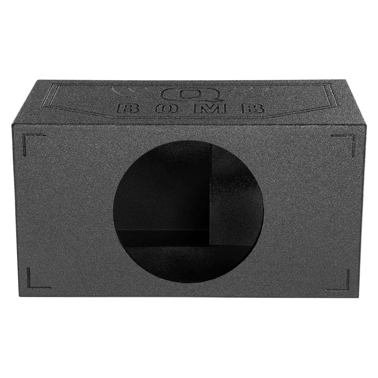 Q Power Q Bomb Series 15 Inch Ported Car Subwoofer Sub Box Enclosure with Single Vented Chamber Design and Black Bed Liner Spray Finish, Black