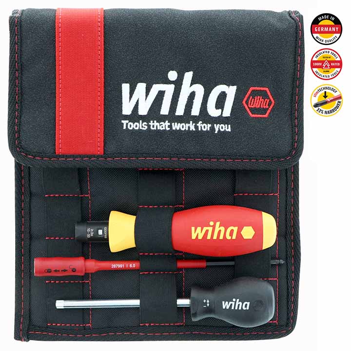 Wiha 28789 11 Piece Insulated TorqueVario-S (10-50 In/lbs) and SlimLine Blade Set