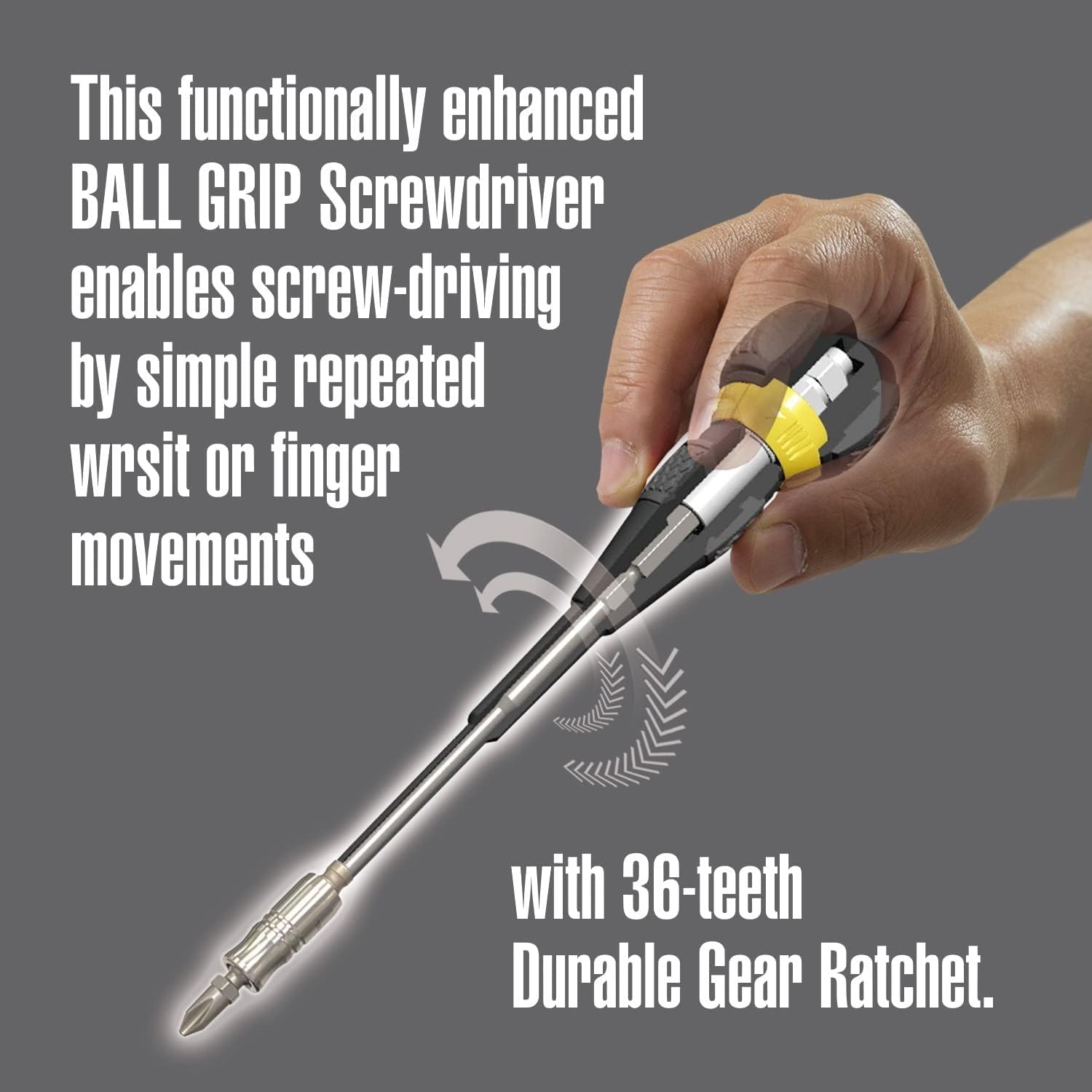 VESSEL - BALL GRIP Ratchet Interchangeable Screwdriver 2200MBH120