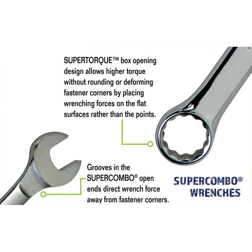 Williams MWS-18A Combination Wrench Set, 18 Piece 7mm-24mm High Polish Chrome