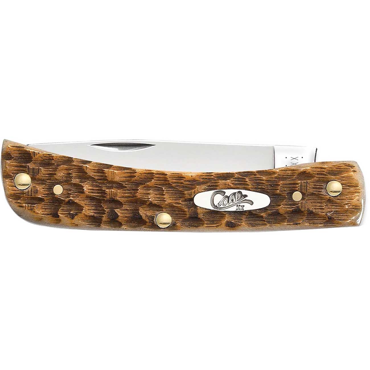 Case XX WR Pocket Knife Sod Buster Jr, Stainless Steel Blades, Length Closed: 3 5/8 Inches, Made in USA (Amber Bone)